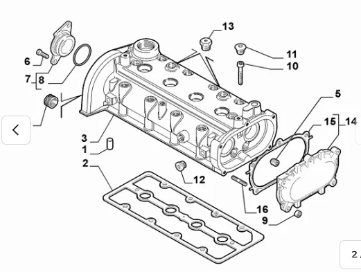 Abarth 500 595 Camshaft Cam Box Base Gasket