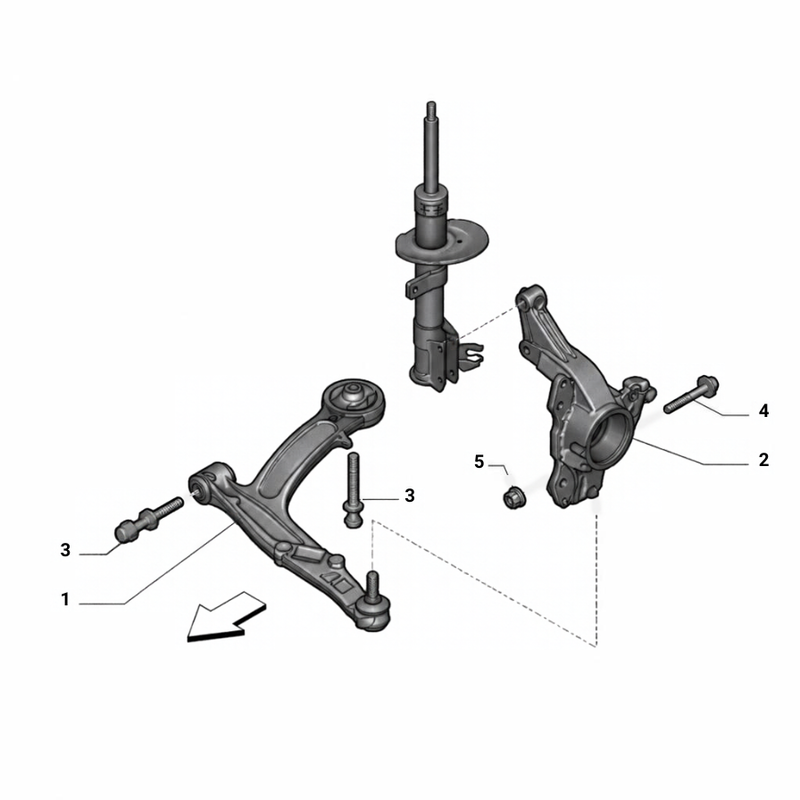 Abarth 500/595 Hub Pinch Bolt & Nut drawing