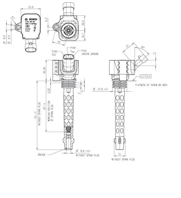 Abarth 500 595 Bosch Ignition coil Bosch