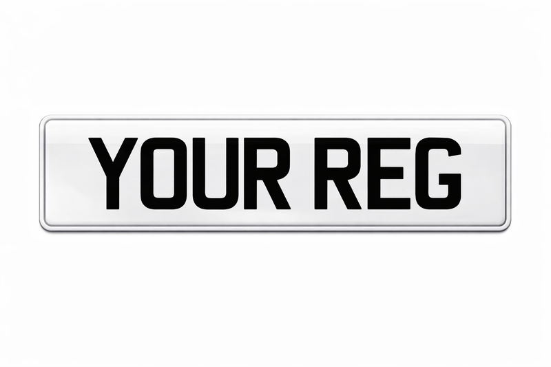 front Stick On Reflective Vinyl Number Plate