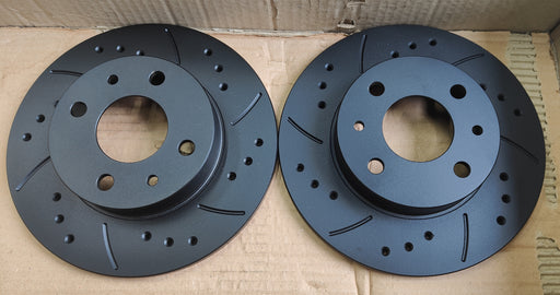 Abarth 500 / 595 Drilled & Grooved Coated Rear Brake Discs