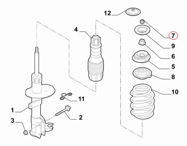 Abarth 500 / 595 Top Mounting Plate Nut