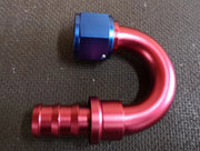 180° Bend Push On / Push Lock Alloy Hose Fitting  Available in sizes -6 , -8 , -10 , -12