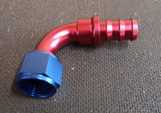 90° Bend Push On / Push Lock Alloy Hose Fitting  Available in sizes -6 , -8 , -10 , -12