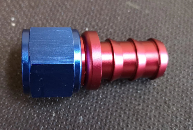 Straight Push On / Push Lock Alloy Hose Fitting  Available in sizes -6 , -8 , -10 , -12
