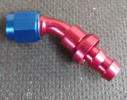 -6 AN 45° Bend Push On / Push Lock Alloy Hose Fitting