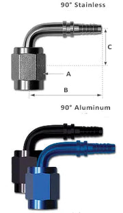 -6 Female Power Steering 90° Hose End
