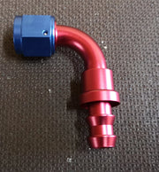 90° Bend Push On / Push Lock Alloy Hose Fitting  Available in sizes -6 , -8 , -10 , -12