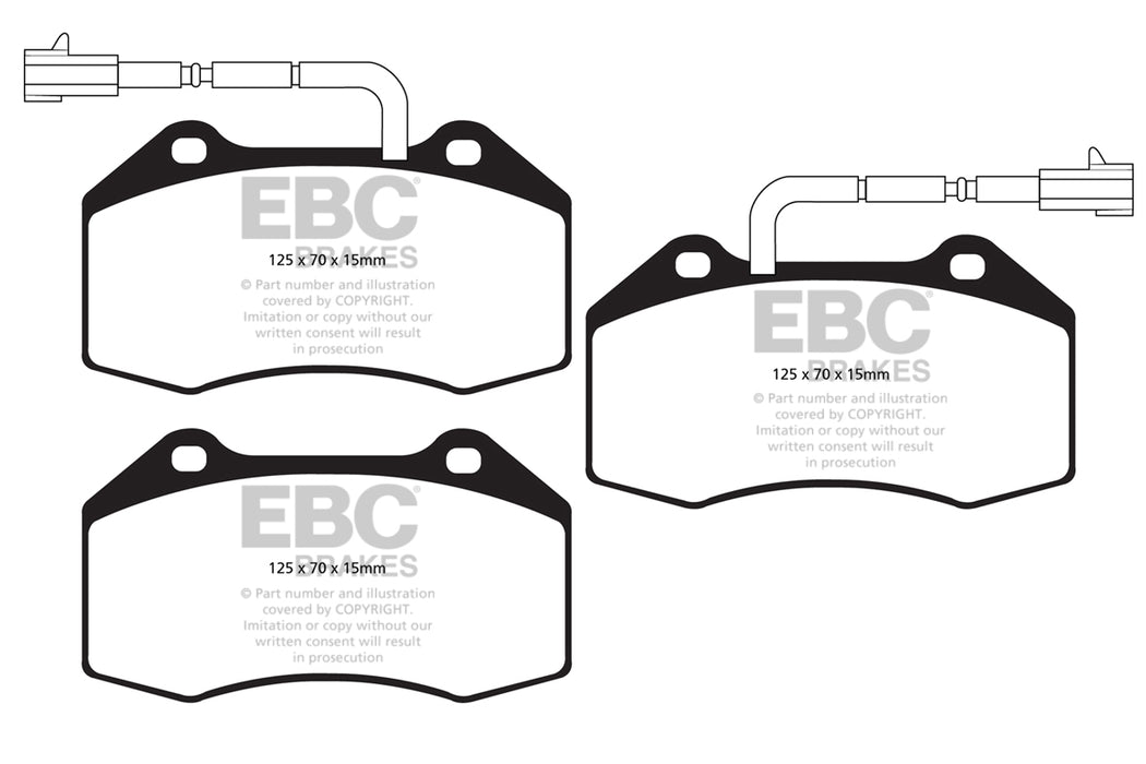 Abarth 595 Competizione Tributo Biposto EBC Yellowstuff Front Brake Pads