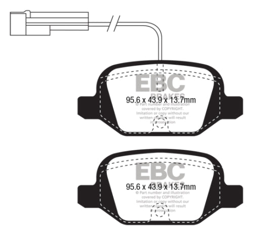 Abarth Fiat 500 / 595 EBC OEM Rear Brake Pads