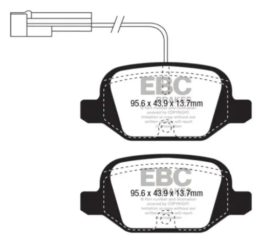 Abarth Fiat 500 / 595 EBC OEM Rear Brake Pads EBC