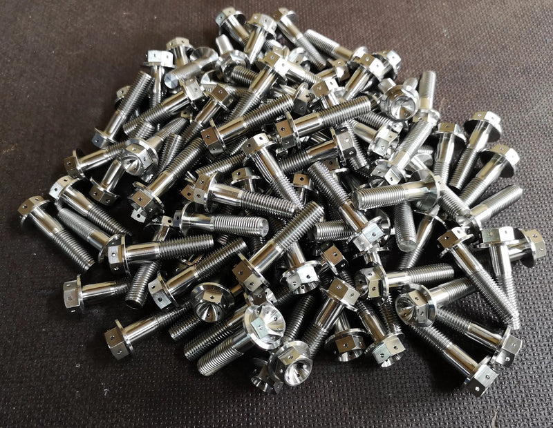 M10 x 1.25 x 40 Hex Head Titanium Flange Head Bolt 